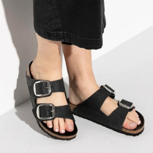 Birkenstock Shoes - Birkenstock Black Double Buckle Sandals